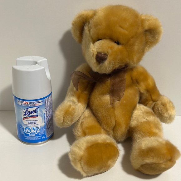 Unlisted Other - Unlisted Golden Brown Plush Teddy Bear with Brown Ribbon